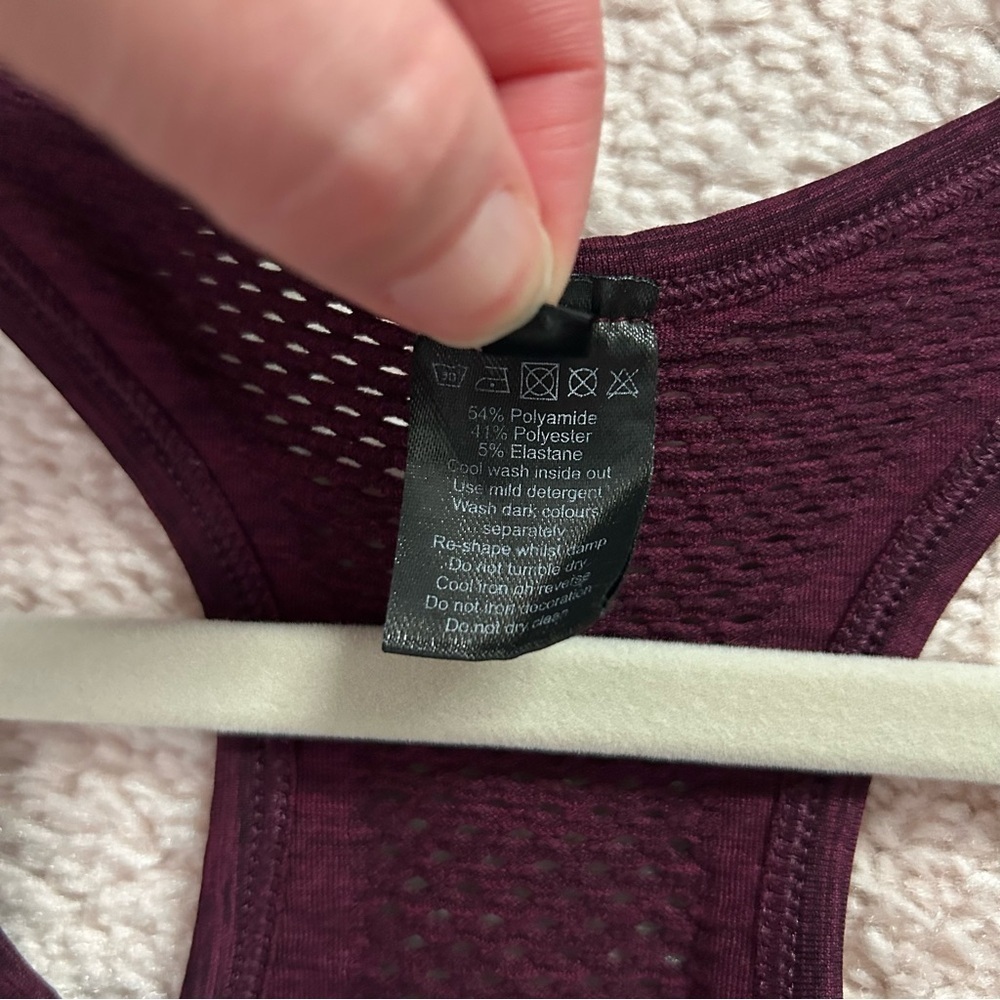 Alphalete Racerback Athletic Tank Top Fitted Marled Burgundy Size‎ Small - Picture 4 of 9
